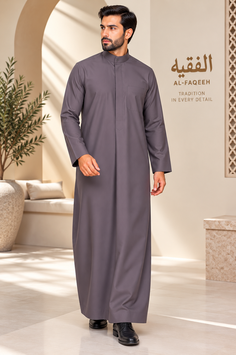 AL FAQEEH SAUDI STYLE DUSTY MAUVE PREMIUM THOBE