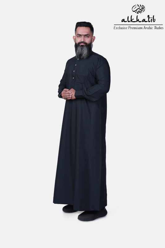 AL KHATIB SAUDI STYLE BLACK THOBE
