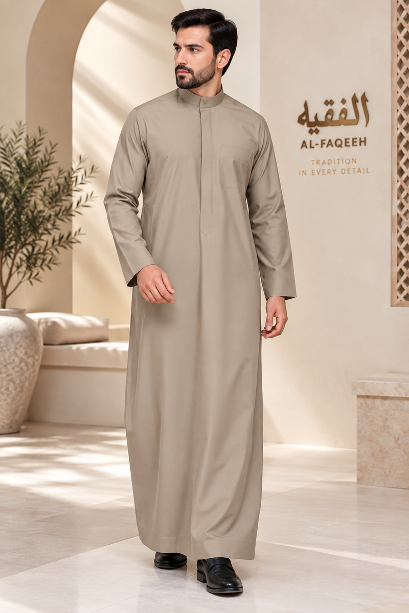 AL FAQEEH SAUDI STYLE MOCHA BEIGE PREMIUM THOBE
