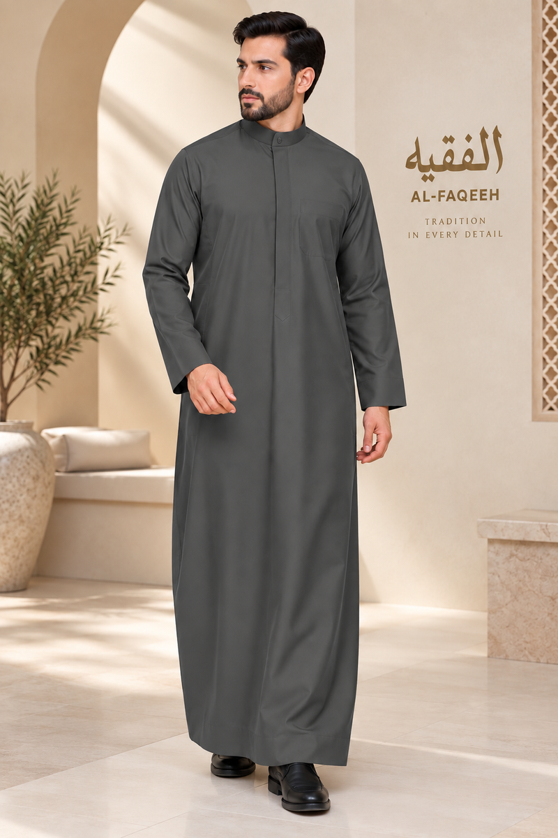 AL FAQEEH SAUDI STYLE GRAPHITE PREMIUM THOBE