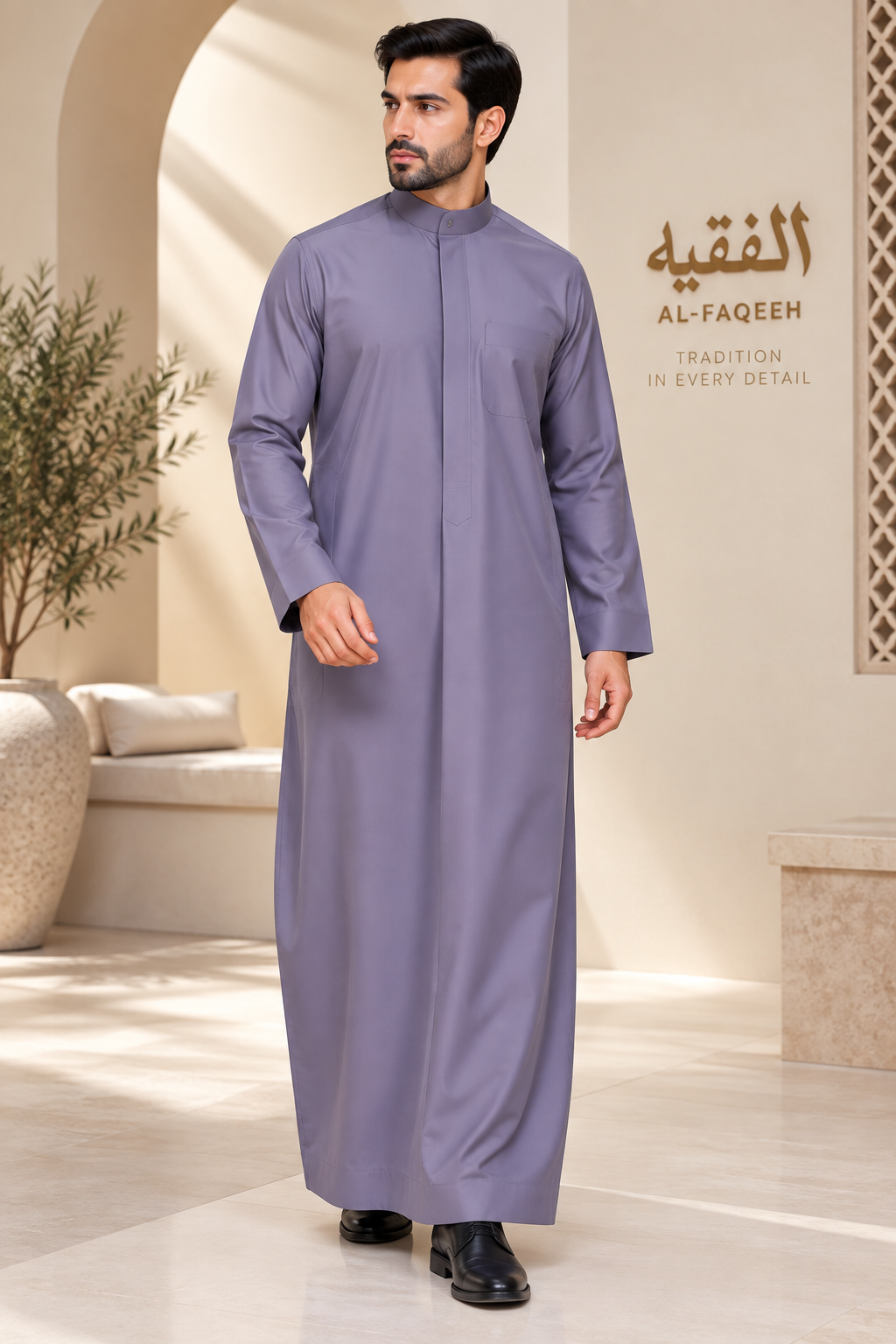 AL FAQEEH SAUDI STYLE SOFT LAVENDER PREMIUM THOBE