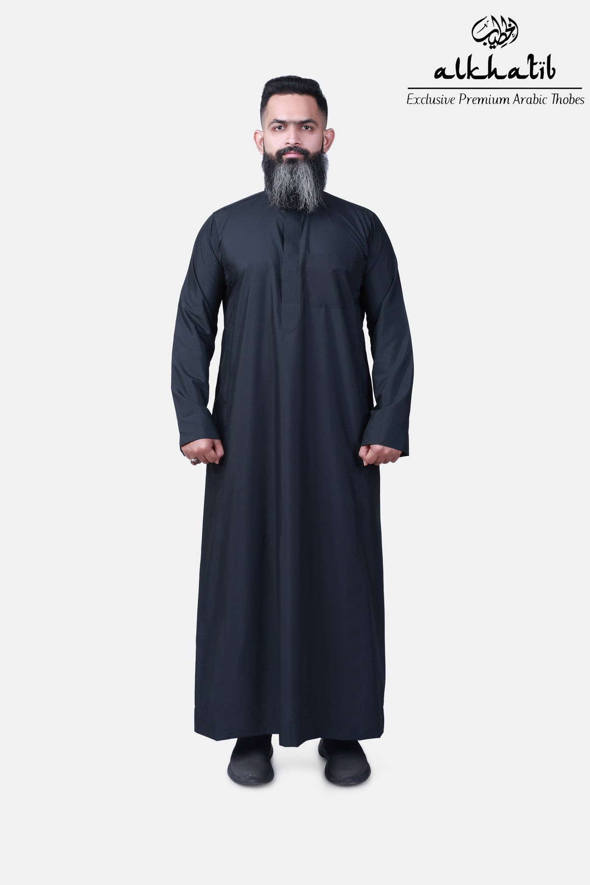 AL KHATIB SAUDI STYLE BLACK THOBE STYLE 2