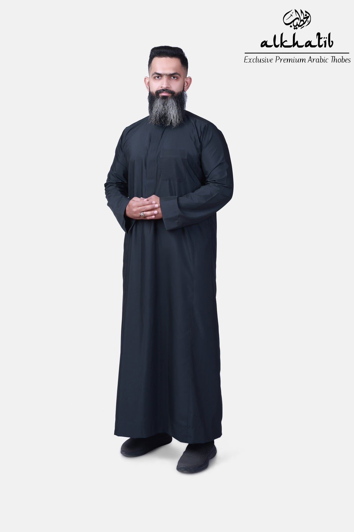 AL KHATIB SAUDI STYLE BLACK THOBE STYLE 2