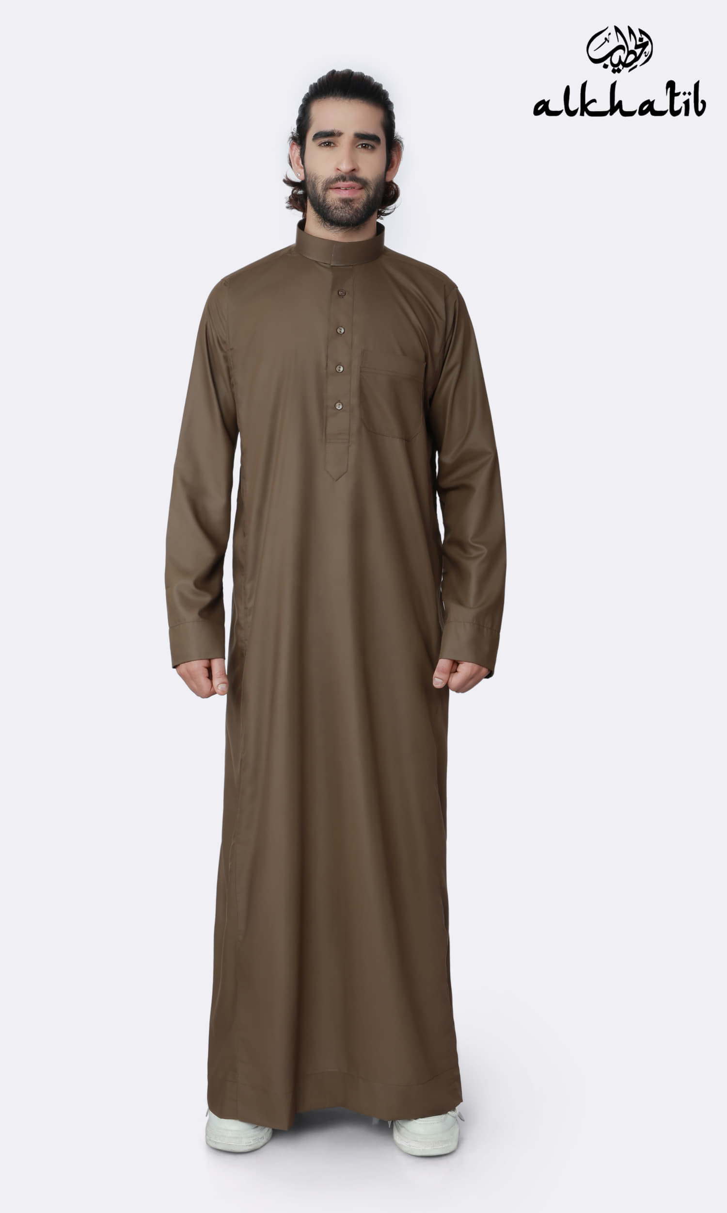 AL KHATIB DARK BROWN SAUDI STYLE THOBE